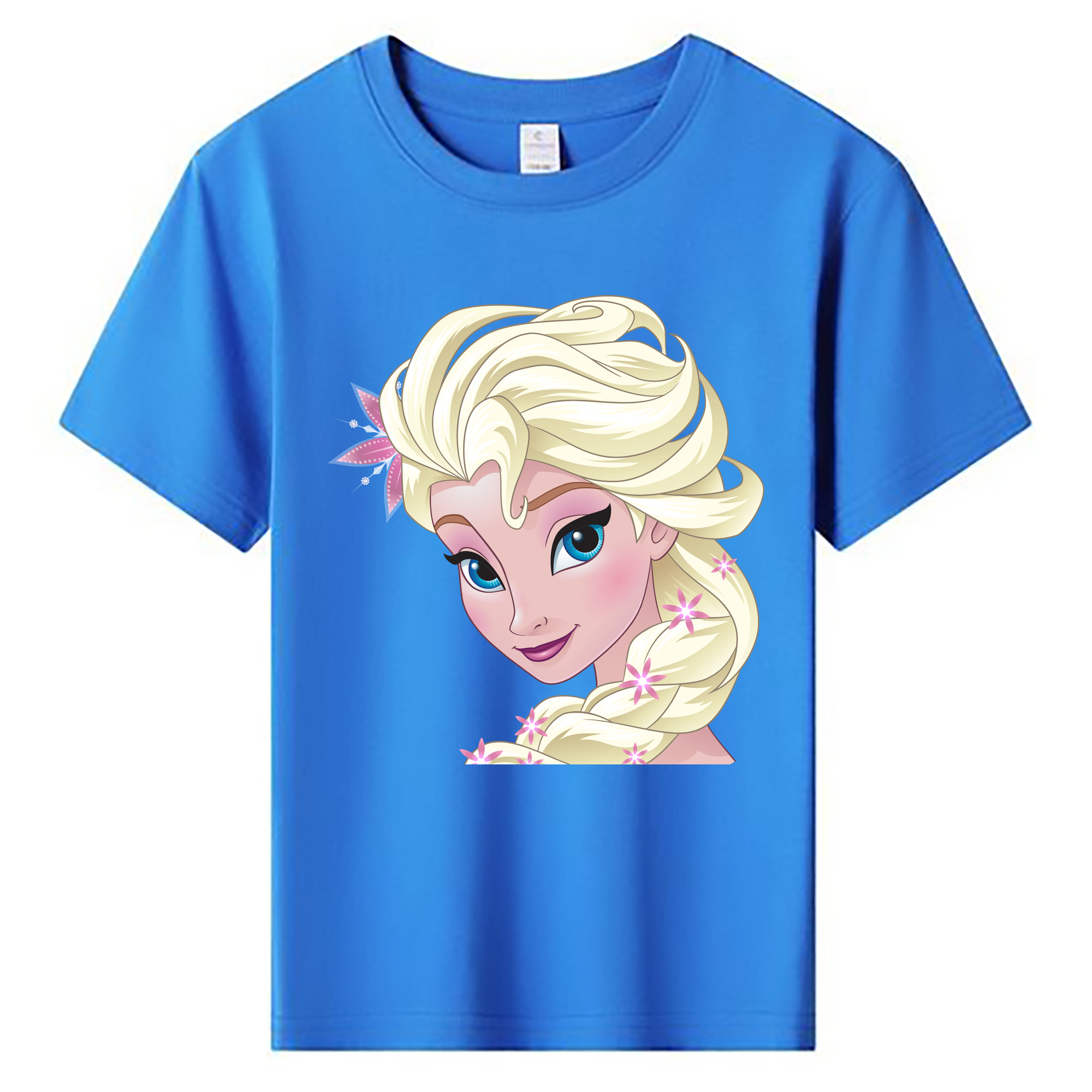 （画像用） アナと雪の女王 アンナ エルサ Frozen Anna Elsa 綿100％キッズTシャツ（フロントプリント）